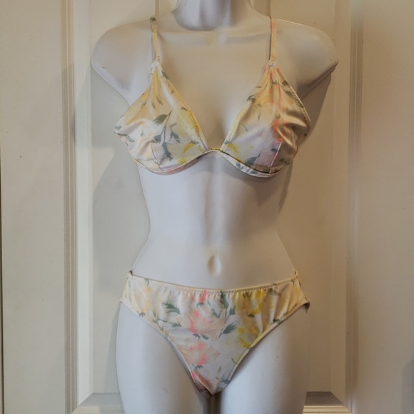 PINK Victoria's Secret Shine Floral Bikini sz S/M - Picture 7 of 14